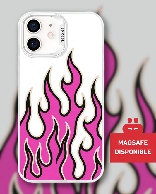 Coque Shiny Flammes Rosées